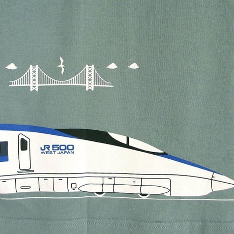おとなTシャツ　ブルーグレー（新幹線500系）
