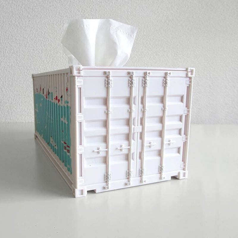 コンテナ型ティッシュケース ホワイト（海 神戸） | UMIKIRIN