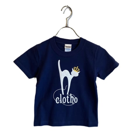 カフェクロトコラボ  こども半袖Tシャツ　ブルー （クロト猫）