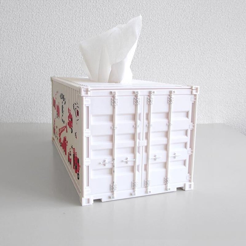 コンテナ型ティッシュケース ホワイト（神戸市消防局コラボ