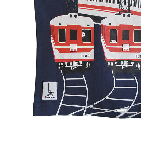 おとなＴシャツ　ブルー（神戸電鉄コラボ 3000系と5000系）