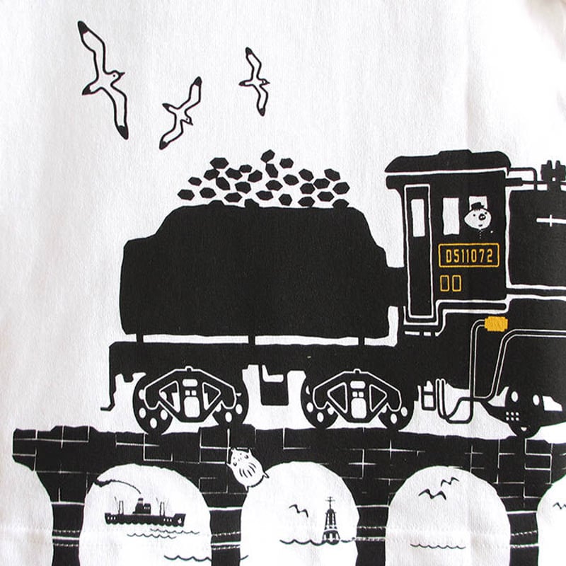 こどもTシャツ ホワイト（蒸気機関車D51） | UMIKIRIN（海キリン）