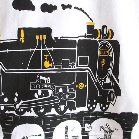 こどもTシャツ　ホワイト（蒸気機関車Ｄ５１）