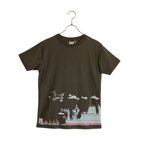 おとなＴシャツ　ダークグレー（海上自衛隊 阪神基地隊コラボ 掃海艇あおしま）
