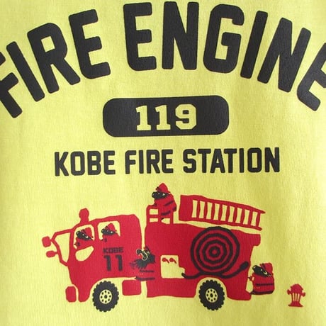 神戸市消防局コラボこどもTシャツ　ライトイエロー （消防車）