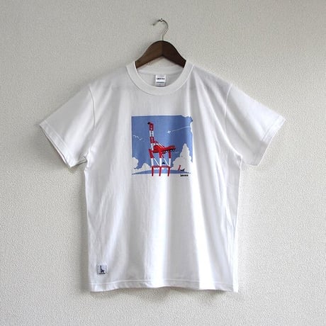 おとなTシャツ　ホワイト（ガントリークレーン）