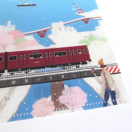 チケットクリアファイル（阪急電車と神戸港）