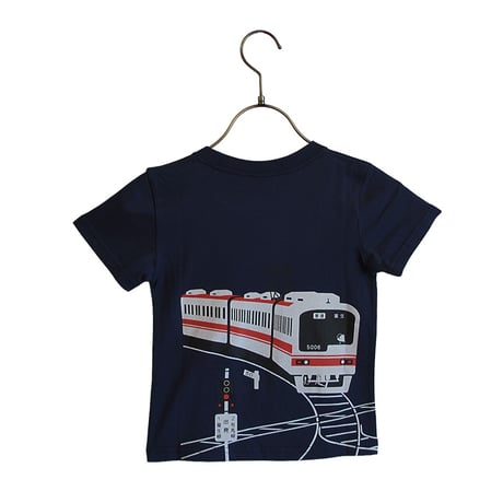 こどもＴシャツ　ブルー（神戸電鉄コラボ 3000系と5000系）