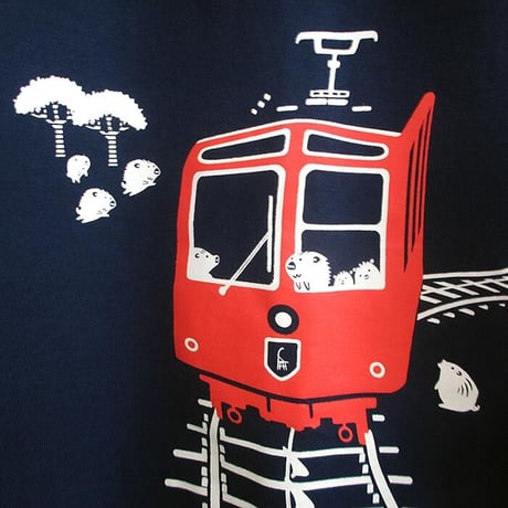 ★サイズ限定★おとなTシャツ　ブルー（ケーブルカー）
