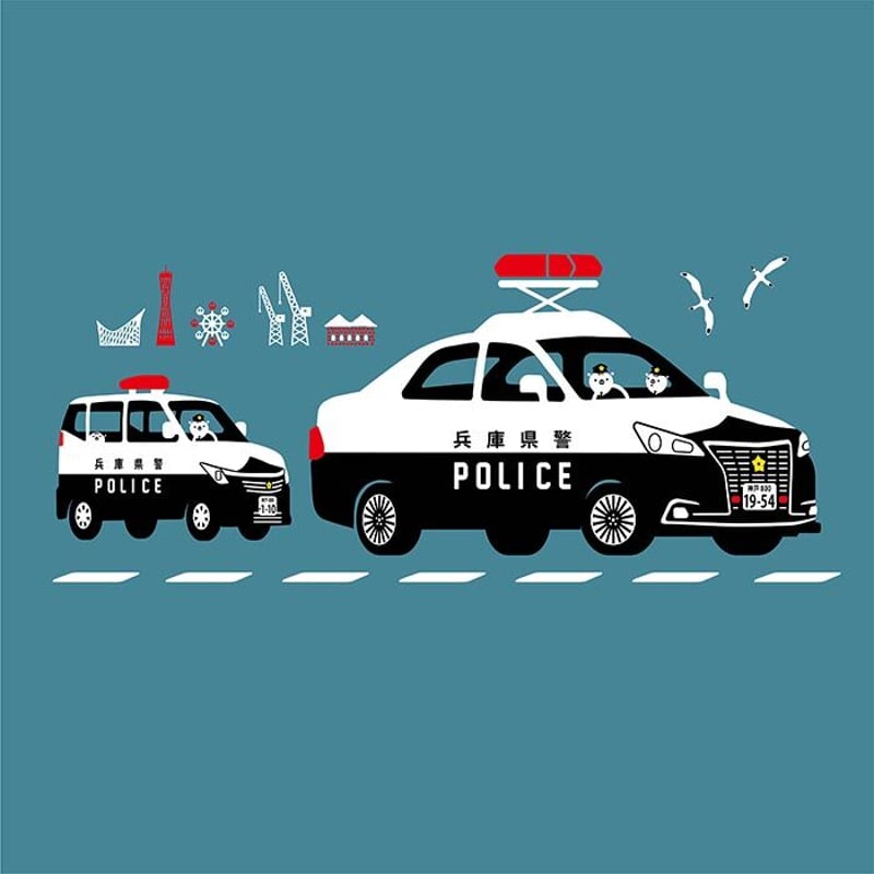こどもTシャツ ブルーグレー（兵庫県警察コラボ：リフレクター付