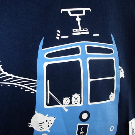 ★サイズ限定★こどもTシャツ　ブルー（ケーブルカー）