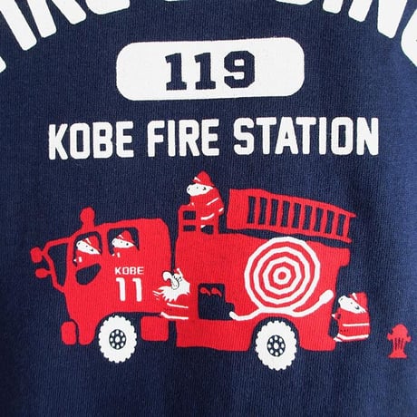 神戸市消防局コラボこどもTシャツ　ブルー （消防車）