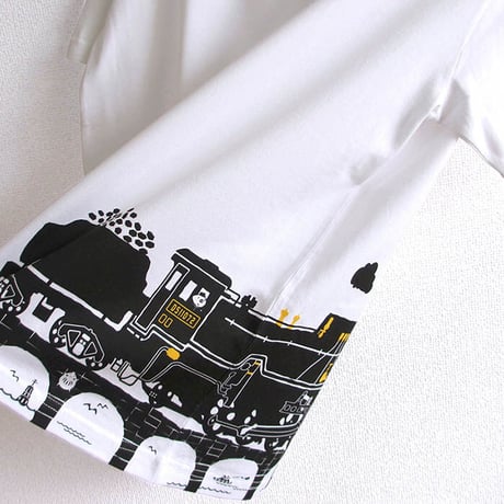 おとなTシャツ　ホワイト（蒸気機関車Ｄ５１）