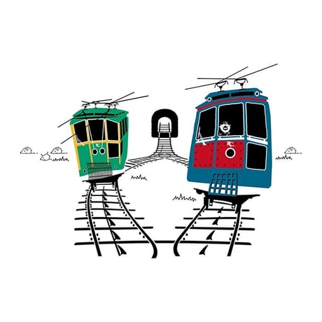 こどもTシャツ　ホワイト（六甲ケーブルカー）