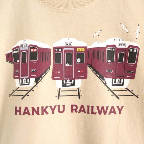 こどもＴシャツ　サンドベージュ（阪急電車）