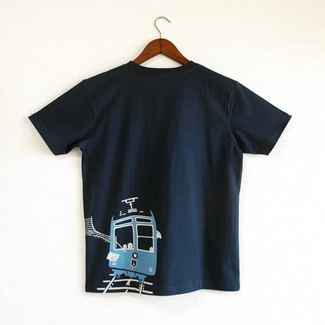 ★サイズ限定★おとなTシャツ　ブルー（ケーブルカー）