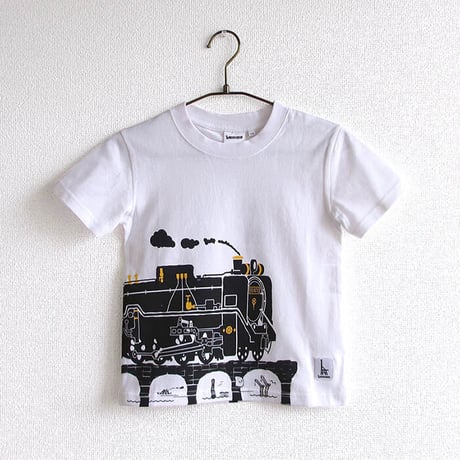 こどもTシャツ　ホワイト（蒸気機関車Ｄ５１）