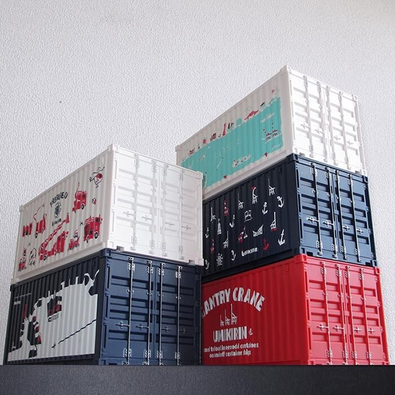 コンテナ型ティッシュケース レッド（ウミキリンロゴ