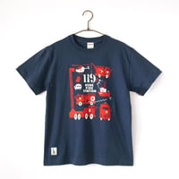 神戸市消防局コラボおとなTシャツ　ブルー （消防車両）