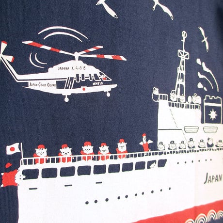 第五管区海上保安本部コラボ こどもTシャツ　ブルー（巡視船せっつ）