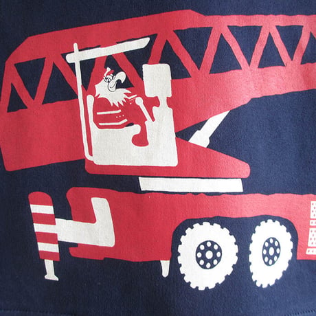 神戸市消防局コラボこども長袖Tシャツ　ブルー （はしご車）