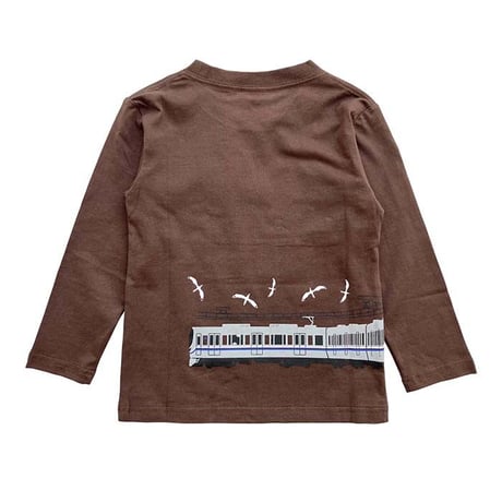 こども長袖Tシャツ　ブラウン（ＪＲ西日本　新快速225系）