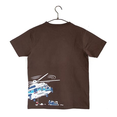 第五管区海上保安本部コラボ おとなTシャツ　ブラウン（ヘリコプターみみずく）