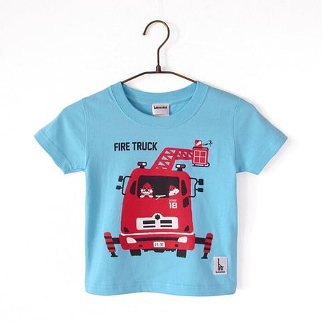 神戸市消防局コラボこどもTシャツ　アクアブルー （はしご車）