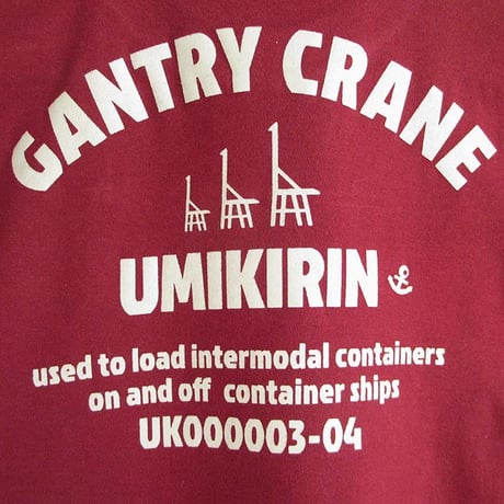 こどもTシャツ　バーガンディ（ウミキリン刺しゅう）