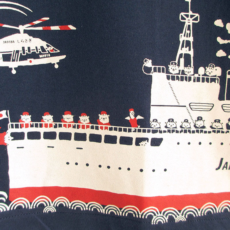 第五管区海上保安本部コラボ おとなTシャツ ブルー（巡視船せっつ