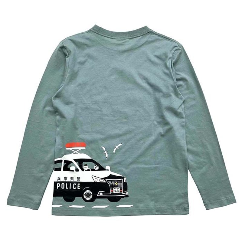 おとな長袖Tシャツ ブルーグレー（兵庫県警察コラボ：リフレクター付