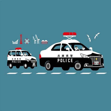 こども長袖Tシャツ　ブルーグレー（兵庫県警察コラボ：リフレクター付）