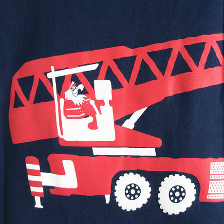 神戸市消防局コラボこどもTシャツ　ブルー （はしご車）
