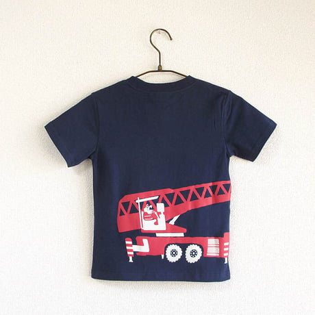 神戸市消防局コラボこどもTシャツ　ブルー （はしご車）