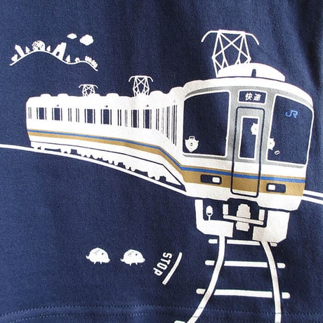 おとなTシャツ　ブルー（ＪＲ西日本　普通＆快速電車）