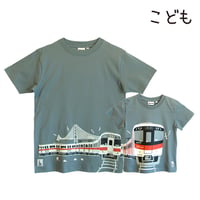 山陽電車コラボ　こどもTシャツ　ブルーグレー（山陽電車6000系と5000系）