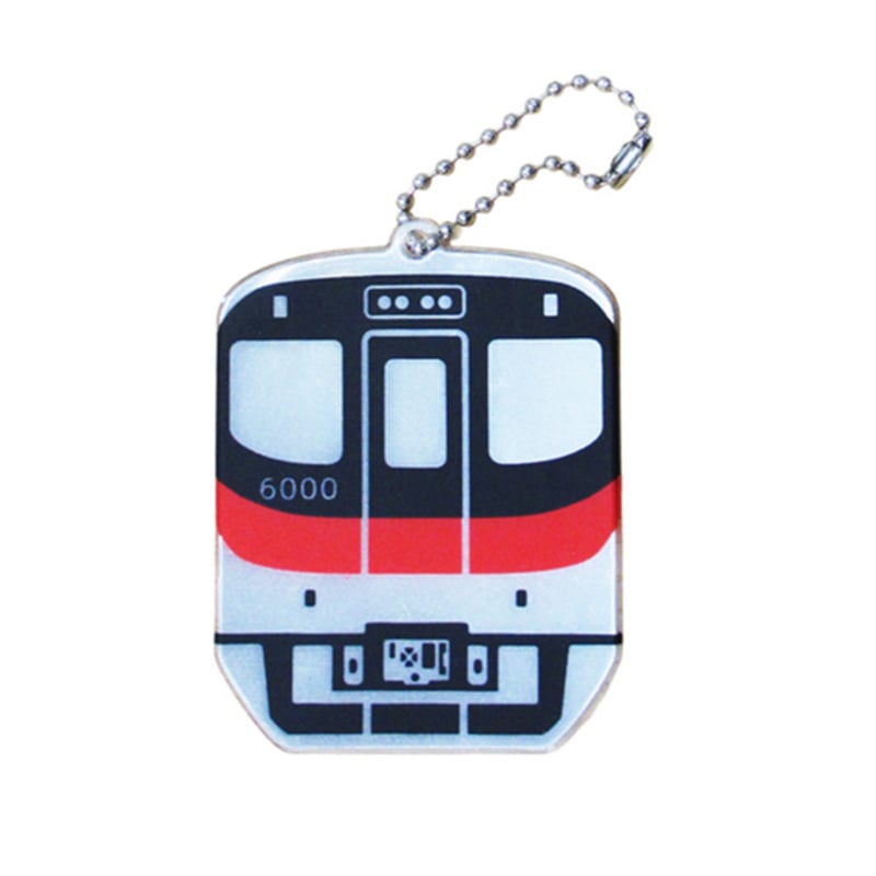 コンビニエコバッグ（山陽電車6000系：リフレクター付）ライトグレー