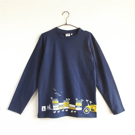 おとな長袖Tシャツ　ブルー （フォークリフト）