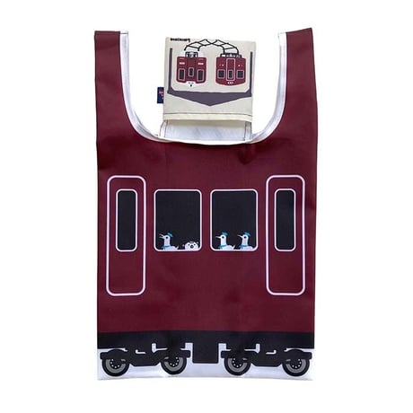 コンビニエコバッグ（阪急電車：リフレクター付）　マルーン
