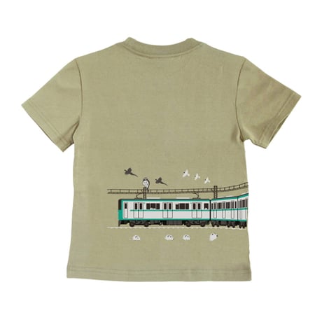 神戸市交通局コラボ　こどもTシャツ　シーグリーン（地下鉄西神・山手線6000形）