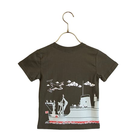 こどもＴシャツ　ダークグレー（海上自衛隊 阪神基地隊コラボ 掃海艇あおしま）