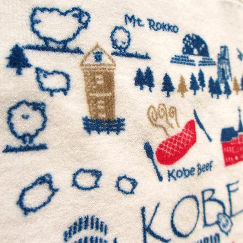 タオルハンカチ（今治産）オフホワイト （旅するマチルダ：神戸