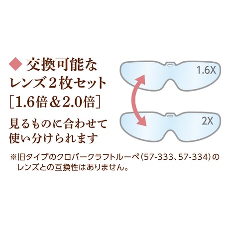クロバークラフトルーペ1.6倍＆2.0倍〈スモーキーピンク〉