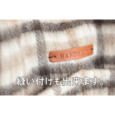 本革タグ「HANDMADE」ゴールド　シルバー　カシメ付き　3枚入り
