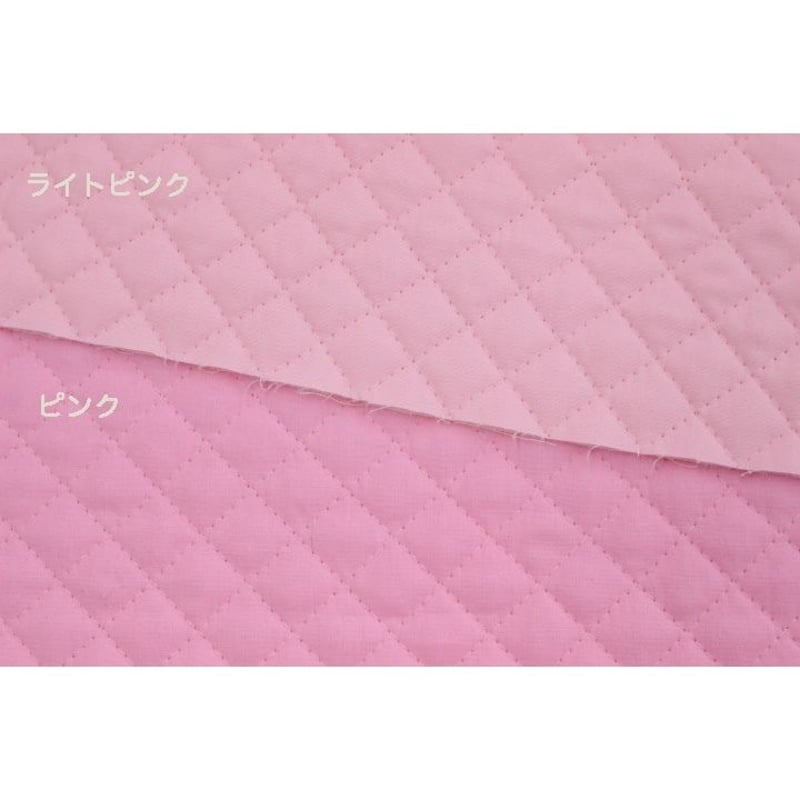 淡いピンクの布も使ったホワイトキルト rose tint コットンキルト ロングマット 約50×180cm｜アミ