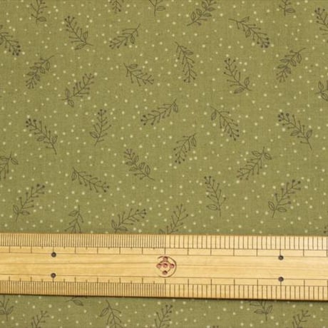 La vie en Rose 草【10cmあたり】 【ナチュラル シンプル 葉っぱ 花 パッチワーク グレー グリーン ハンドメイド 生地 布】