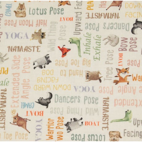 Michael Miller YOGA ANIMALS  『YOGA POSES』【10ｃｍ単位】