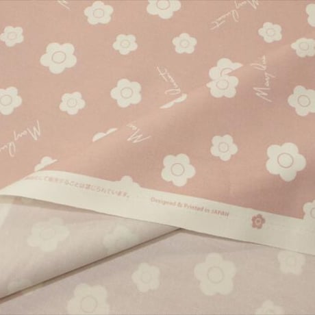 MARY QUANT オックス【10cmあたり】【 生地 マリークヮント マリークワント 花柄 フラワー 英字 ロゴ 国産 ハンドメイド 手芸 手作り生地 布】