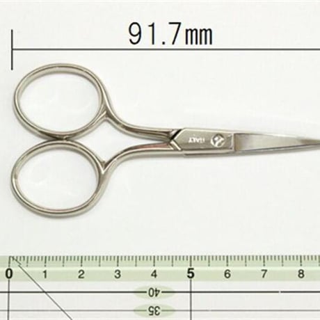 Tulip 高級糸切りはさみ　ロイヤルシルバー90ｍｍ　革ケース付【刺しゅう用糸切はさみ 小型はさみ 先まできちんと切れる】