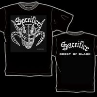 SACRIFICE "Crest Of Black" Official T-shirt (White)
